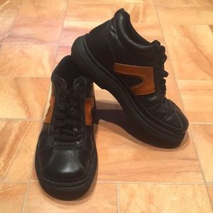 Skechers Men’s Comfort Walking Oxford Black & Brown Leather Sneaker Shoes